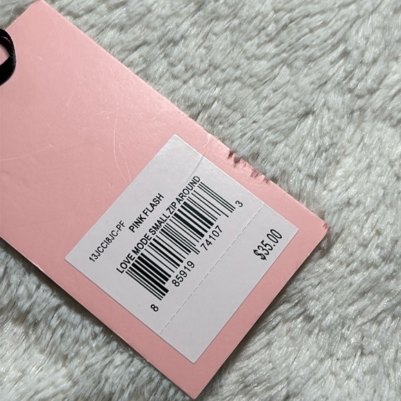 Juicy Couture Hot Pink Flash Love Mode Faux Leather Small Zip Around Wallet NEW - Picture 7 of 11